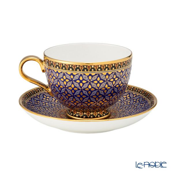 ブランベンジャロン工房 ティーカップ＆ソーサー ピクンブルーゴールド