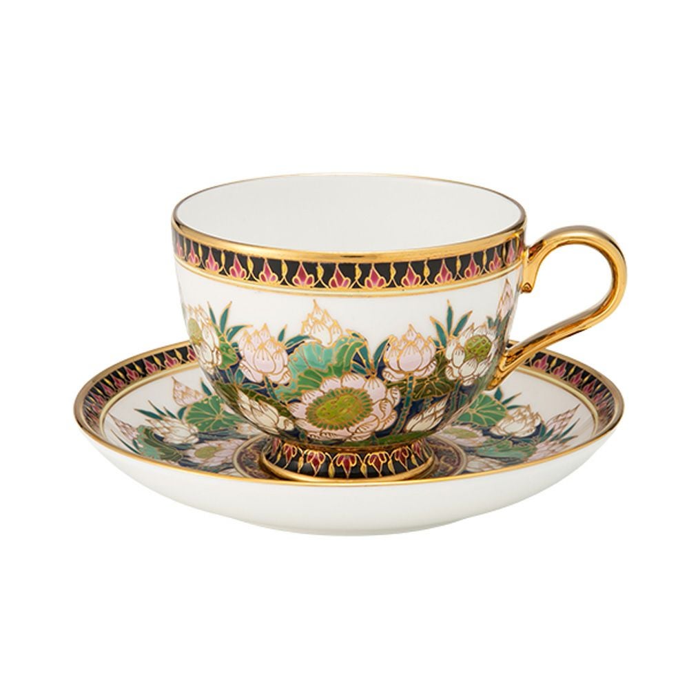 ブランベンジャロン工房 ティーカップ＆ソーサー ハーフパターンダークブルー