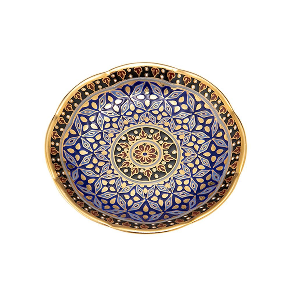 ブランベンジャロン工房 ミニプレート ピクンブルーゴールド