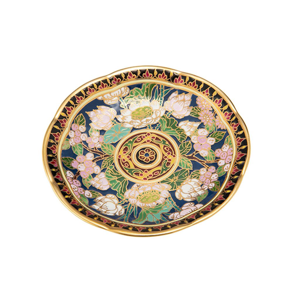 ブランベンジャロン工房 ミニプレート ハーフパターンダークブルー