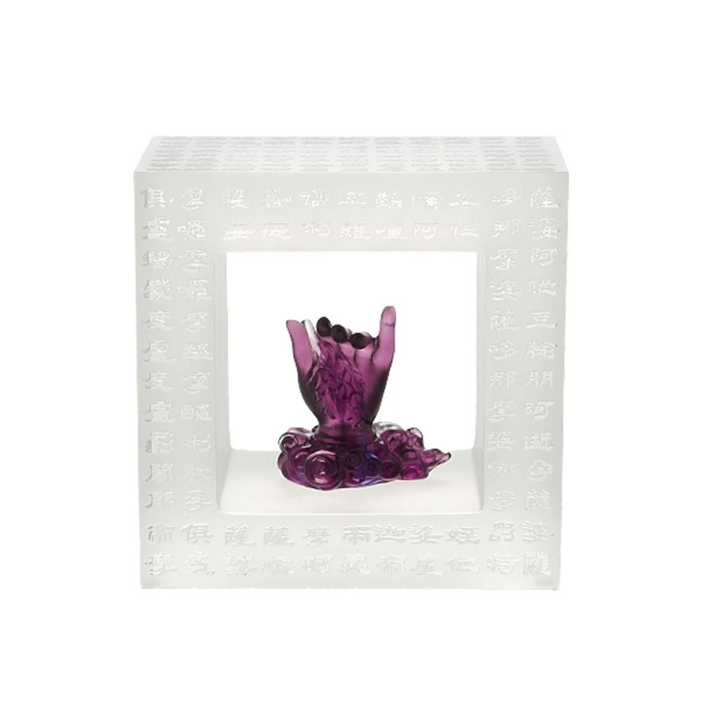 琉璃工房 LIULI GONGFANG オブジェ 観音様の手 蒲桃手-経文36佛之一 PED139.ADA