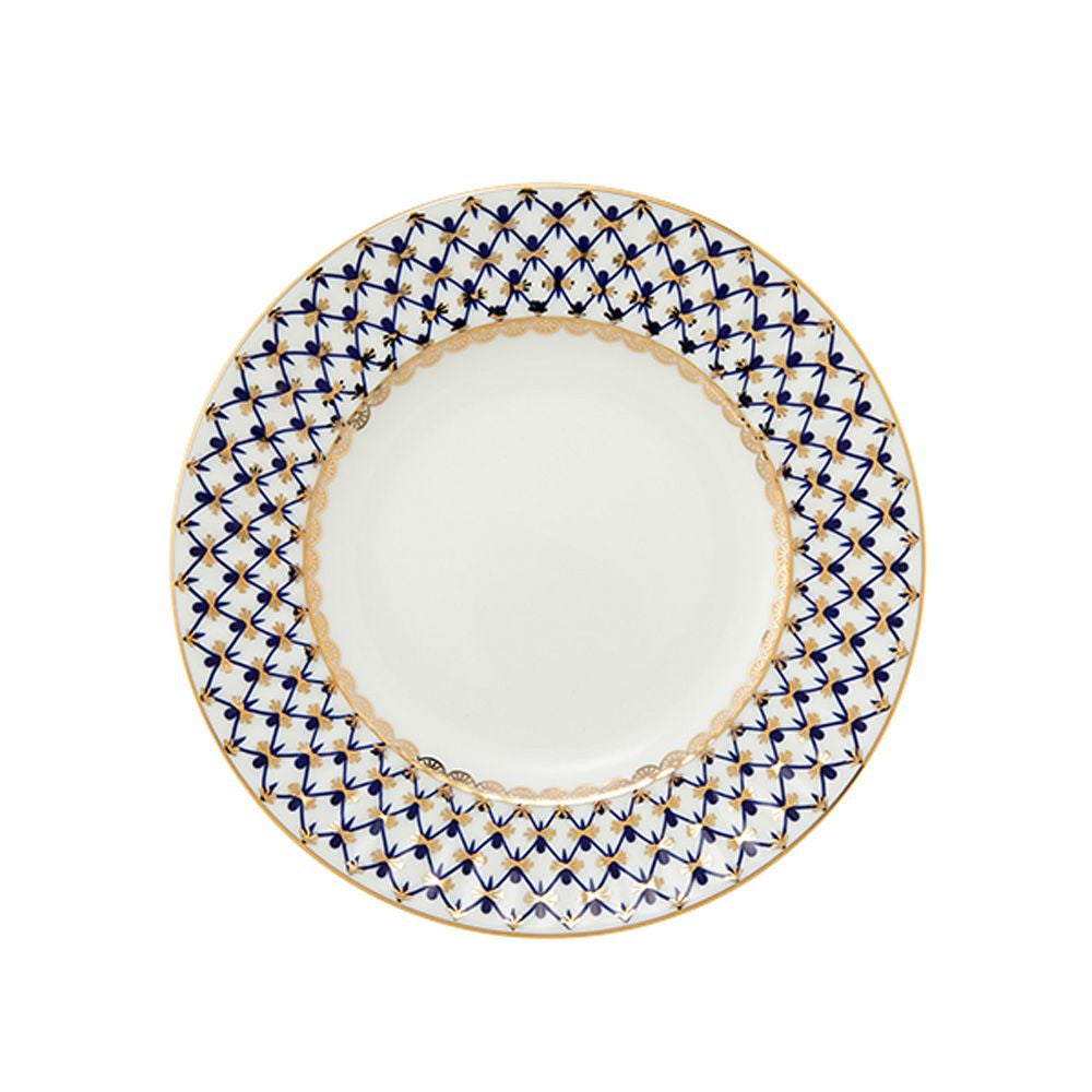 ロシア食器 インペリアル・ポーセリン コバルトネット プレート 15cm