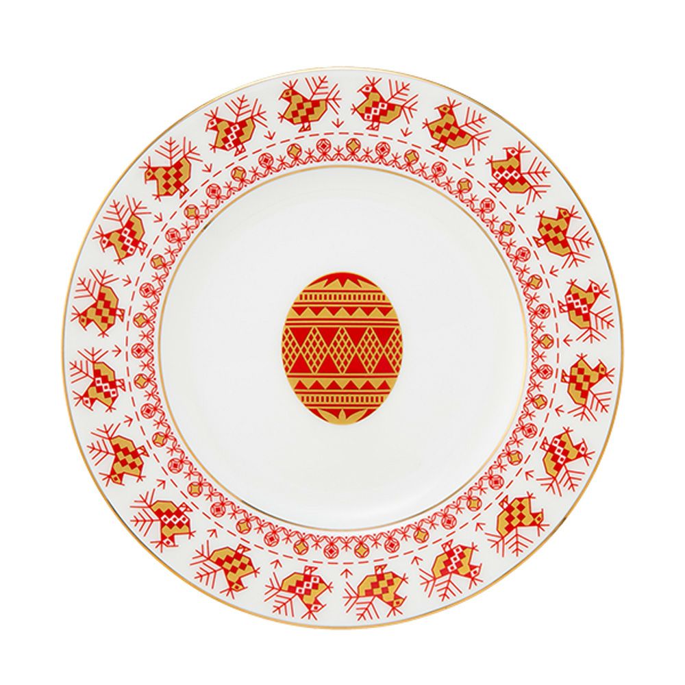 ロシア食器 インペリアル・ポーセリン スカーレット プレート 27cm