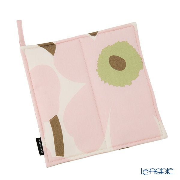 マリメッコ（marimekko） Pieni Unikko ピエニ ウニッコ ポットホルダー 21×21cm ピンク×オフホワイト×サンド 075355-114／26SS