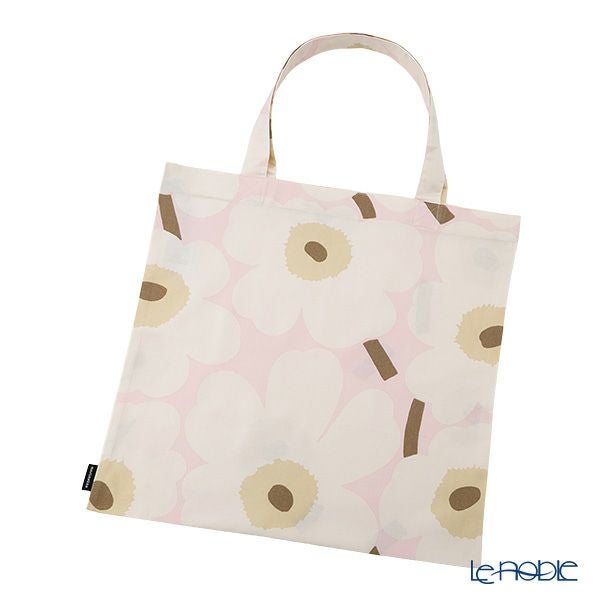 マリメッコ（marimekko） Pieni Unikko ピエニ ウニッコ ファブリックバッグ 43×43cm ピンク×オフホワイト×サンド 075335-315／26SS