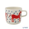 マリメッコ（marimekko） Musta tamma ムスタ タンマ／黒い馬 コーヒーカップ 200ml オレンジ×ライトブルー 075359-135／26SS