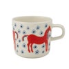 マリメッコ（marimekko） Musta tamma ムスタ タンマ／黒い馬 コーヒーカップ 200ml オレンジ×ライトブルー 075359-135／26SS