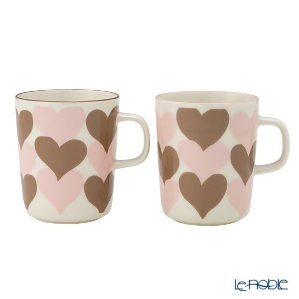 マリメッコ（marimekko）シュダメット マグカップ 色違い ペアセット 250ml ベージュ×ピンク 075363-183／26SS