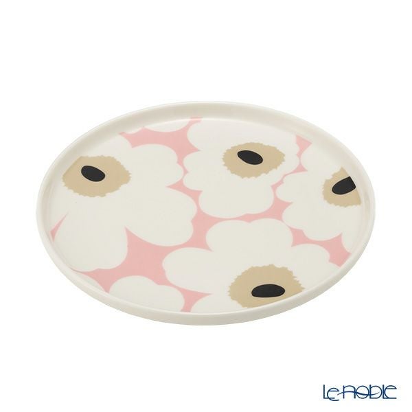 マリメッコ（marimekko） Unikko ウニッコ／けしの花 プレート 20cm ホワイト×ピンク×ベージュ 073954-138／25SS