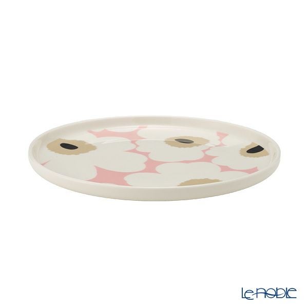 マリメッコ（marimekko） Unikko ウニッコ／けしの花 プレート 20cm ホワイト×ピンク×ベージュ 073954-138／25SS