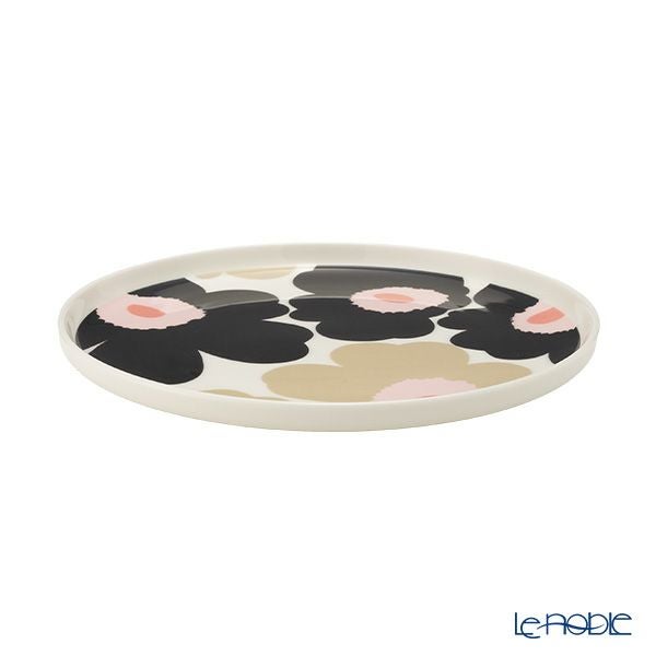 マリメッコ（marimekko） Unikko ウニッコ／けしの花 2点セット プレート 20cm ＆ マグカップ 250ml ホワイト×ピンク×チャコール