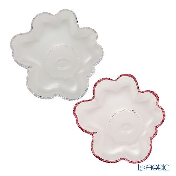 マリメッコ（marimekko）Unikko ウニッコ／けしの花 プレート 13cm ピンク ＆ クリア