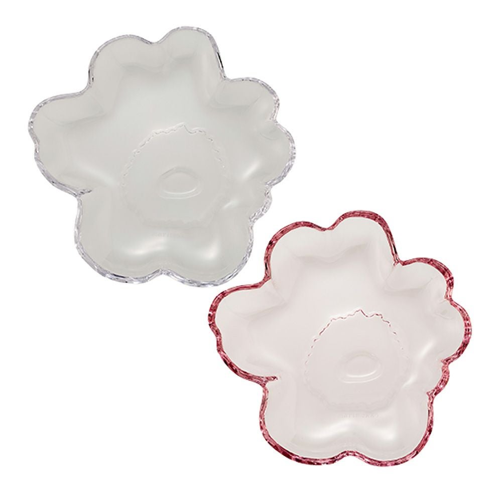 マリメッコ（marimekko）Unikko ウニッコ／けしの花 プレート 13cm ピンク ＆ クリア