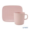 マリメッコ（marimekko） Tiiliskivi ティイリスキヴィ／煉瓦 れんが 2点セットマグカップ 400ml ＆ プレート15.5×12.5cm ライトピンク