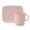 マリメッコ（marimekko） Tiiliskivi ティイリスキヴィ／煉瓦 れんが 2点セットマグカップ 400ml ＆ プレート15.5×12.5cm ライトピンク