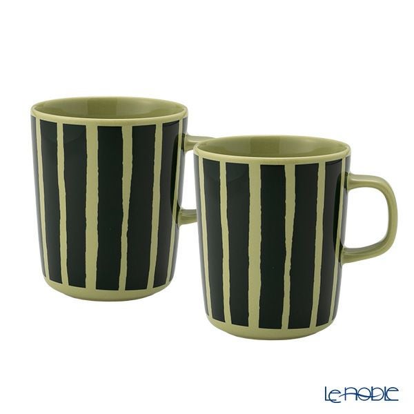 マリメッコ（marimekko） Piccolo ピッコロ／擬音語 マグカップ 250ml ダークグリーン×グリーン ペア