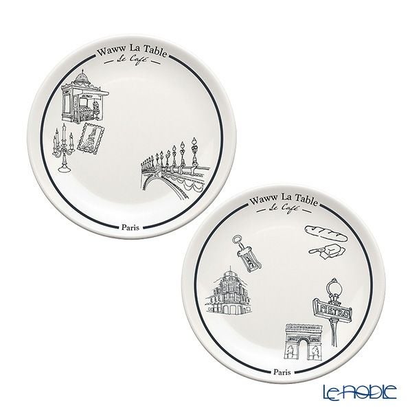 ワオ・ラ・ターブル パリ×パリ プレート 20cm ペア 柄違い