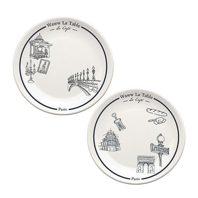 ワオ・ラ・ターブル パリ×パリ プレート 20cm ペア 柄違い
