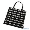 マリメッコ（marimekko） Rasymatto ラシィマット／使い込まれたラグ ファブリックバッグ ホワイト×ブラック 069995-198／20AW コットン