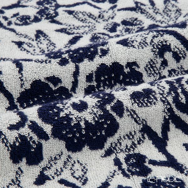 バーレイ ブルーキャリコ フェイスタオル Burleigh × Bedeck コットン 50×90 【大きめサイズ】