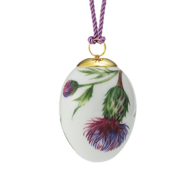 ロイヤルコペンハーゲン（Royal Copenhagen）スプリングコレクション 2026 イースターエッグ シスル（アザミ）ラージフラワー H6cm 1083130※画像の紐のお色は一例※
