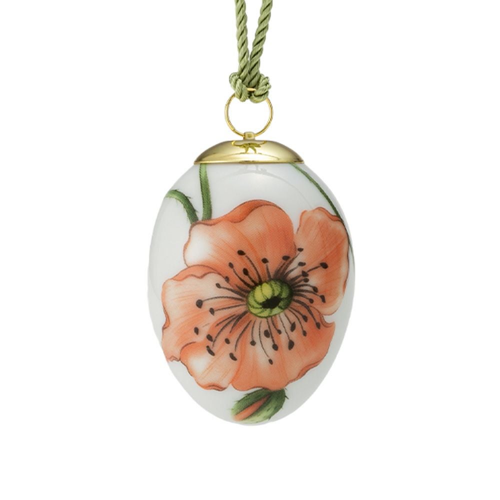 ロイヤルコペンハーゲン（Royal Copenhagen）スプリングコレクション 2026 イースターエッグ ポピー ラージフラワー H6cm 1083132※画像の紐のお色は一例※