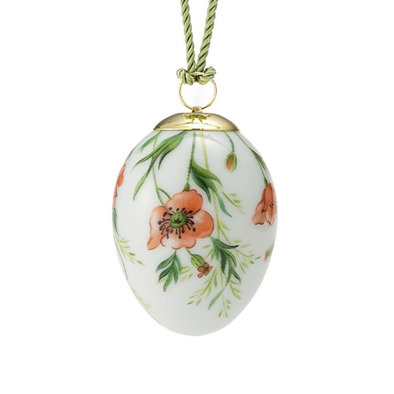 ロイヤルコペンハーゲン（Royal Copenhagen）スプリングコレクション 2026 イースターエッグ ポピー スモールフラワー H6cm 1083133※画像の紐のお色は一例※