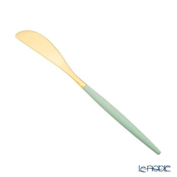 クチポール ゴア GOA セラドン／ゴールド バタースプレッダー（バターナイフ） 17cm マット仕上げ