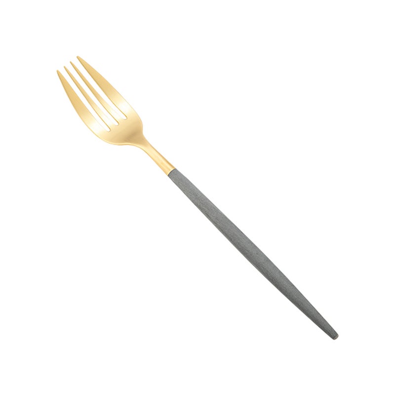 クチポール ミオ MIO グレー／ゴールド テーブルフォーク 21.5cm マット仕上げ