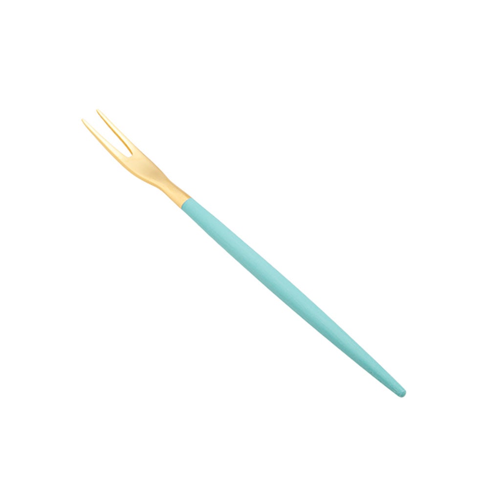 クチポール ゴア GOA ターコイズ／ゴールド フルーツフォーク 11.5cm マット仕上げ