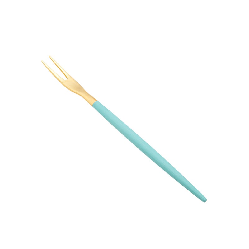 クチポール ゴア GOA ターコイズ／ゴールド フルーツフォーク 11.5cm マット仕上げ