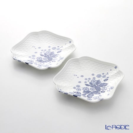 ウェッジウッド（Wedgwood） ストロベリーブルームインディゴ スモールプレート 14×14cm ペア