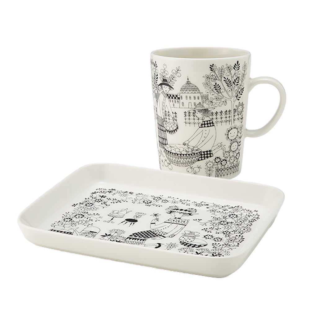 アラビア（ARABIA） エミリア 2ピースセット マグカップ500ml ＆ プレート15×19cm