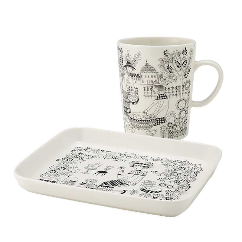 アラビア（ARABIA） エミリア 2ピースセット マグカップ500ml ＆ プレート15×19cm