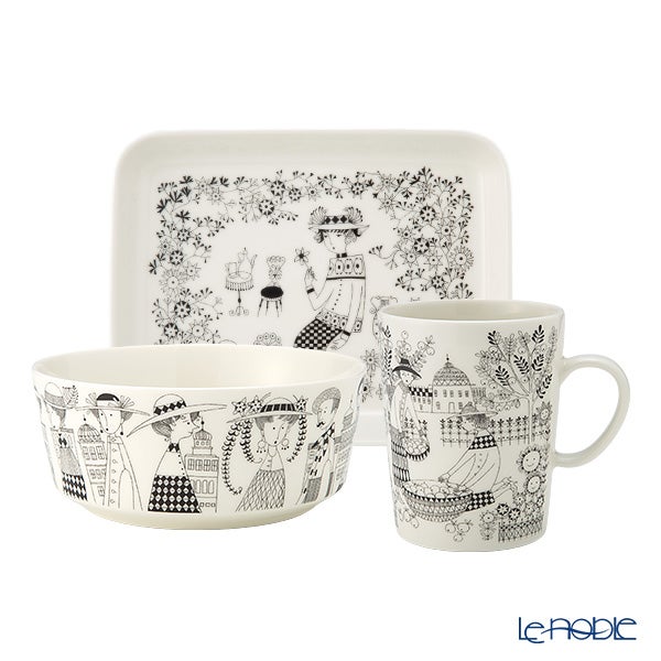 アラビア（ARABIA） エミリア 3ピースセット マグカップ500ml ＆ プレート15×19cm ＆ ボウル15cm