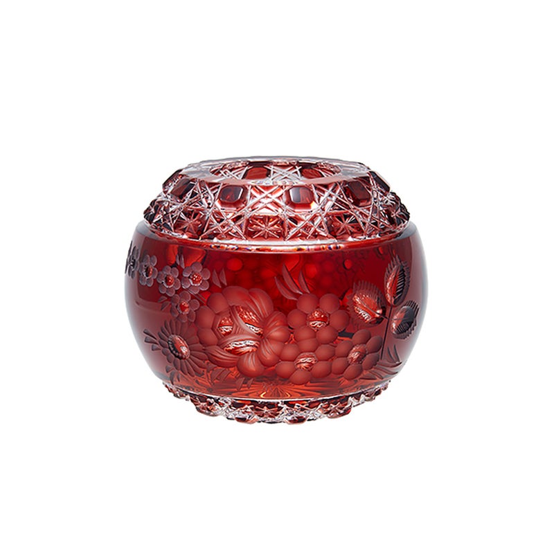 【メーカー取り寄せ商品】マイセン（Meissen） マイセンクリスタル マイセンフラワー 花瓶 レッド 11cm MFW／140／13R