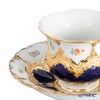 【メーカー取り寄せ商品】マイセン（Meissen） 宮廷の小花 紺金箔 コーヒーカップ＆ソーサー B-Form 200ml 取手半金 011079／15582