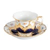 【メーカー取り寄せ商品】マイセン（Meissen） 宮廷の小花 紺金箔 コーヒーカップ＆ソーサー B-Form 200ml 取手半金 011079／15582