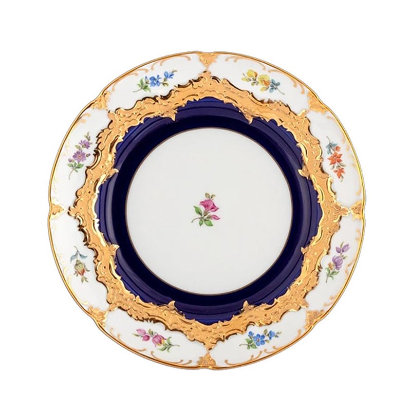【メーカー取り寄せ商品】マイセン（Meissen） 宮廷の小花 紺金箔 プレート 19cm 011079／15501