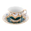 【メーカー取り寄せ商品】マイセン（Meissen） 宮廷の小花 緑金箔 コーヒーカップ＆ソーサー B-Form 200ml 取手半金 014079／15582