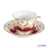 【メーカー取り寄せ商品】マイセン（Meissen） 宮廷の小花 赤金箔 コーヒーカップ＆ソーサー B-Form 200ml 取手半金 012079／15582