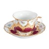 【メーカー取り寄せ商品】マイセン（Meissen） 宮廷の小花 赤金箔 コーヒーカップ＆ソーサー B-Form 200ml 取手半金 012079／15582
