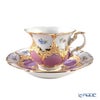 マイセン（Meissen）宮廷の小花 ピンク金箔 コーヒーカップ＆ソーサー B-Form 200ml 取手半金 01D079／15582