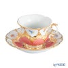 【メーカー取り寄せ商品】マイセン（Meissen） 宮廷の小花 アプリコット金箔 コーヒーカップ＆ソーサー B-Form 200ml 取手半金 01A279／15582