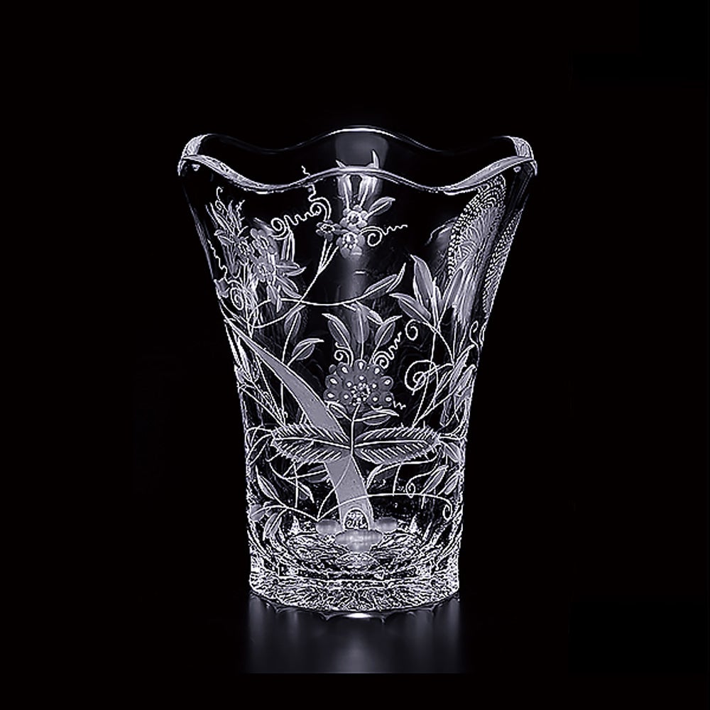 【メーカー取り寄せ商品】マイセン（Meissen） マイセンクリスタル ブルーオニオン 花瓶 18cm OAR／205／18