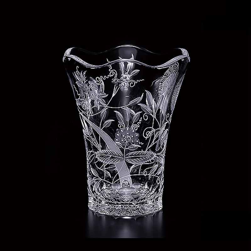 【メーカー取り寄せ商品】マイセン（Meissen） マイセンクリスタル ブルーオニオン 花瓶 18cm OAR／205／18