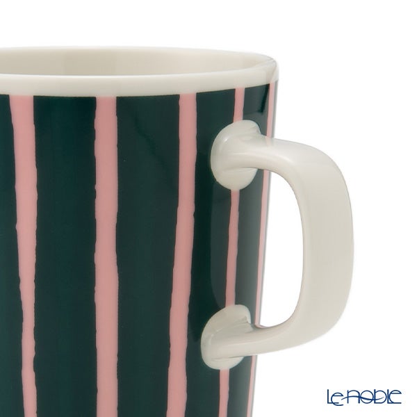 マリメッコ（marimekko） Piccolo ピッコロ／擬音語 マグカップ 250ml ダークグリーン×ピンク 075392-136／26SS