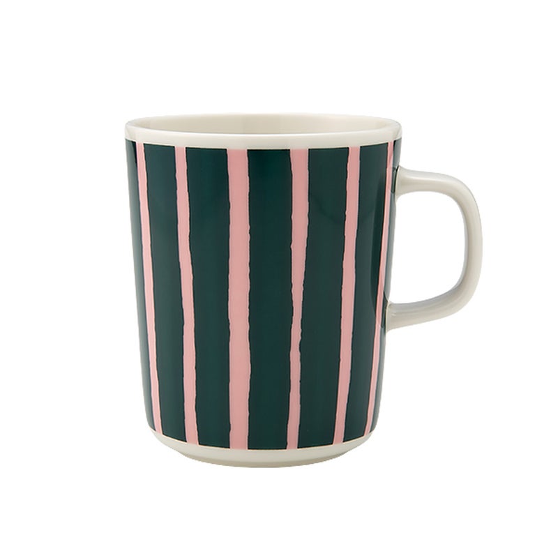 マリメッコ（marimekko） Piccolo ピッコロ／擬音語 マグカップ 250ml ダークグリーン×ピンク 075392-136／26SS