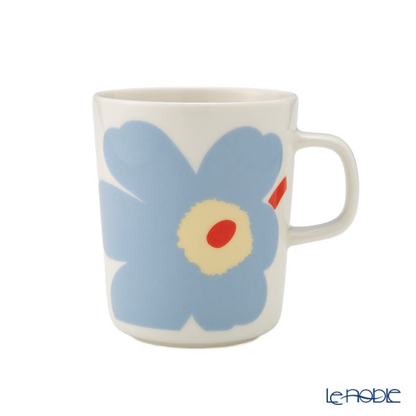マリメッコ（marimekko） Unikko ウニッコ／けしの花 マグカップ 250ml ホワイト×ベージュ×ライトブルー ペアセット 色違い 075463-168／26SS