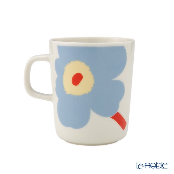 マリメッコ（marimekko） Unikko ウニッコ／けしの花 マグカップ 250ml ホワイト×ベージュ×ライトブルー ペアセット 色違い 075463-168／26SS